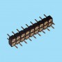 Conector macho recto doble fila y pin torneado para soldar a PCB - Paso 2.54 mm