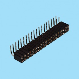 8415 / Angled female connector double row machined contact for PCB - Pitch 2.54 mm