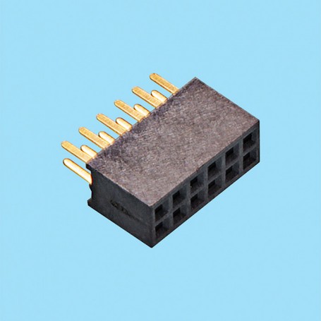 1295 / Female stright connector double row 3.40 / 4.40 mm - Pitch 1,27 mm