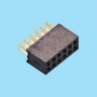 1295 / Conector hembra recto doble fila  3.40 / 4.40 mm - Paso 1,27 mm