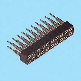 8380 / Straight female connector double row machined contact - Pitch 2.00 mm