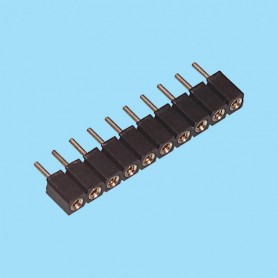 8410 / Straight female connector single row machined contact - Pitch 2.54 mm