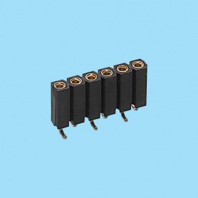 8416 / Straight female SMD connector single row machined contact - Pitch 2.54 mm