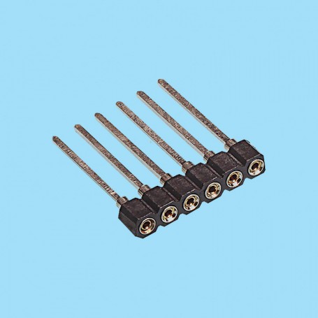 8402 / Straight female connector single row machined contact - Pitch 2.54 mm