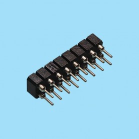 8401 / Straight female connector double row machined contact - Pitch 2.54 mm