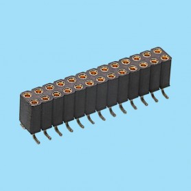 8417 / Straight female SMD connector double row machined contact - Pitch 2.54 mm