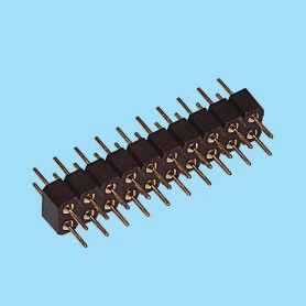 8413 / Straight male connector double row machined contact - Pitch 2.54 mm
