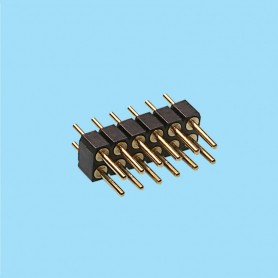 8419 / Straight male connector double row machined contact - Pitch 2.54 mm