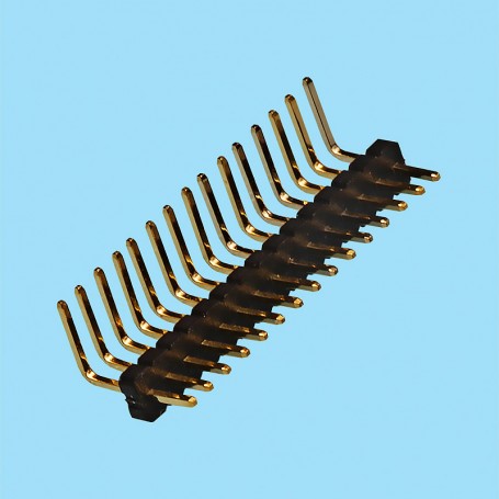 1374 / Angled pin header single row - Pitch 1,27 mm