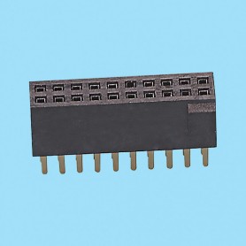 1301 / Conector hembra recto doble fila polarizado 4.40 mm - Paso 1,27 mm