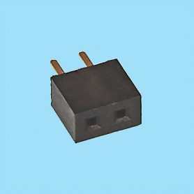 2041 / Stright female connector single row PCB (Base 4.30 mm) - Pitch 2,00 mm