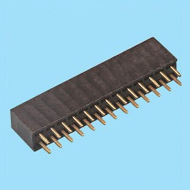 2049 / Stright female connector double row PCB - Pitch 2,00 mm