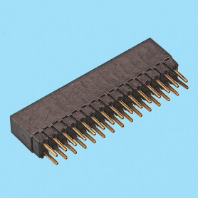 2048 / Conector recto hembra doble fila PCB (Doble altura) - Paso 2,00 mm