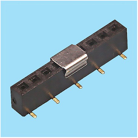 2166 / Stright female PCB connector single row SMD (Base 4.50 mm) - Pitch 2,00 mm