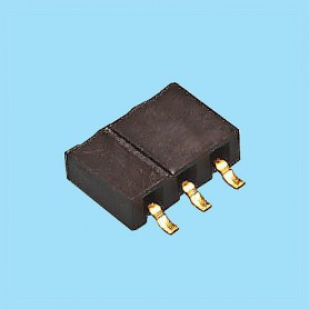 2057 / Angled female connector single row SMD (side entry) - Pitch 2,00 mm