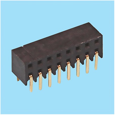 2173 / Conector recto hembra doble fila PCB (Entrada lateral) - Paso 2,00 mm