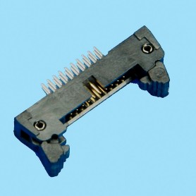 1346 / Male stright connector with eject latch - Pitch 1,27 x 1,27 mm