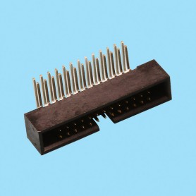 1343 / Male angled connector polarized - Pitch 1,27 x 1,27 mm