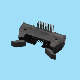 1552 / Male stright connector double row with eject latch side entry - Pitch 1,27 x 2,54 mm