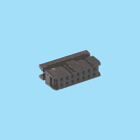 5440 / Conector hembra recto para cable plano - Paso 2,54 x 2,54 mm