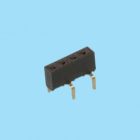 2553 / Female angled connector single row entrada bajo PCB - Pitch 2,54 mm