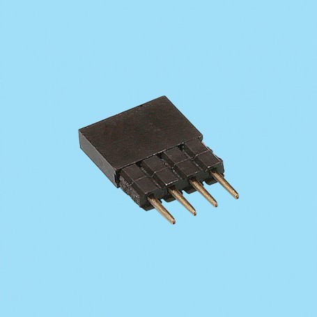 2554 / Conector hembra recto simple fila - Paso 2,54 mm