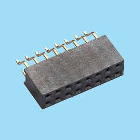 5424 / Female angled double row connector SMD - Pitch 2,54 mm