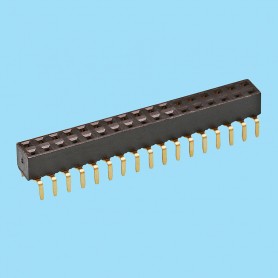 5456 / Female angled double row connector entrada bajo PCB - Pitch 2,54 mm
