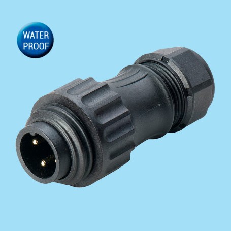 WA22J4TK2 / 3+PE Male cable connector with short back shell