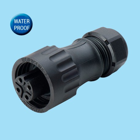 WA22K4TK2 / 3+PE Female cable connector with short back shell