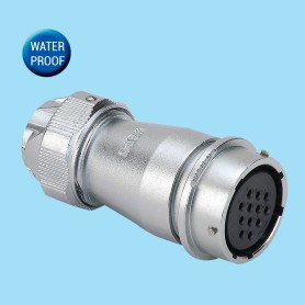 WY-ZE / In-line receptacle with metal clamping-nut IP67