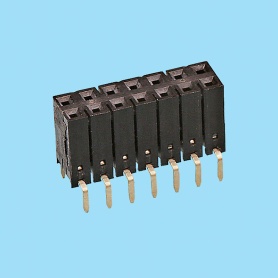 5356 / Female angled double row connector entrada bajo PCB - Pitch 2,54 mm