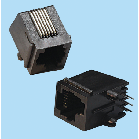 6822 / Side entry SMT shielded jack FCC-68 dec type